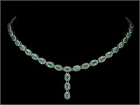 Natural Unheated Colombian Emerald Necklace