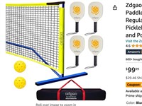 Zdgao Pickleball Set with Net and Paddles