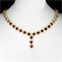 Natural Heart Mozambique Garnet Necklace