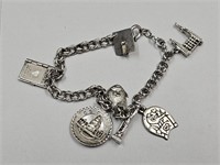 Charm Bracelet Some Marked Sterling See Pics