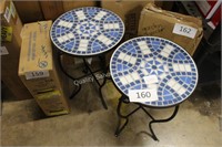 2- mosaic patio tables