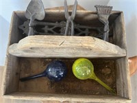 Hook, water bulbs, wood tool carrier