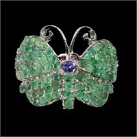 Natural Colombian Emerald Butterfly Ring