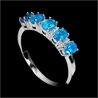 Natural Brazil Blue Apatite Ring