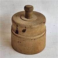 Wooden Butter Press -Antique 4"