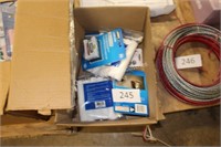 box of asst hardware/paint accessories