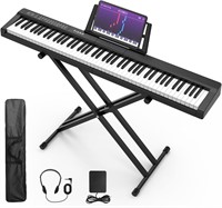 88 Key Digital Piano with Stand  Pedal  Black