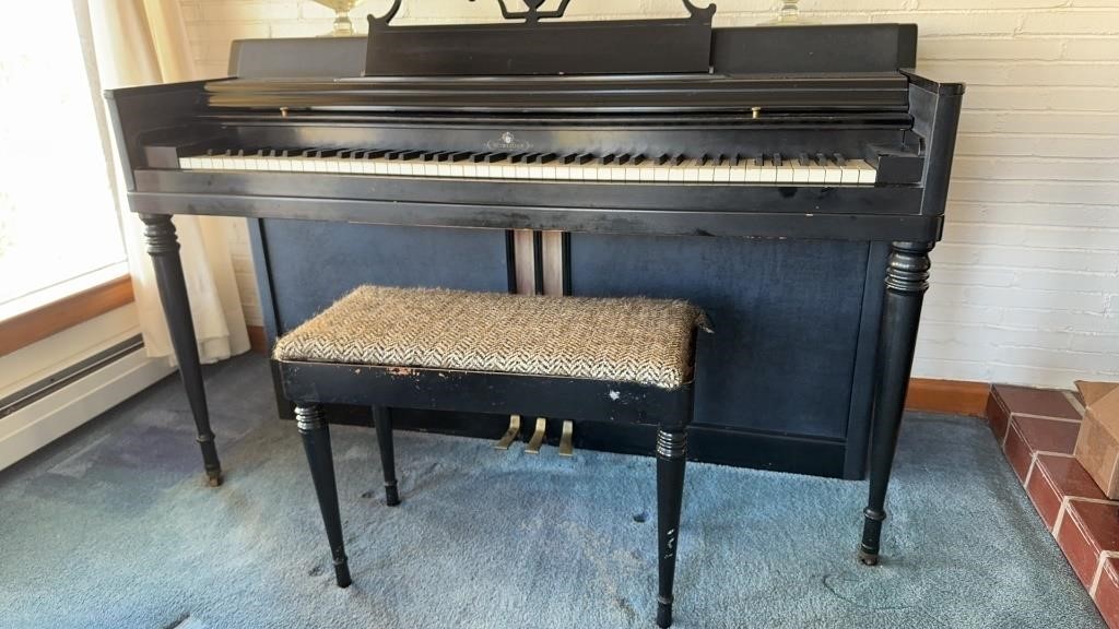 Wurlitzer piano with bench 42x39