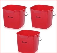 Simpli-Magic Sanitizing Pail Buckets Lot of 6 Red