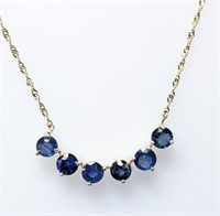 $2000 10K  Genuine Sapphire(2ct) Necklace