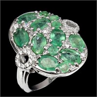 Natural Untreated Colombian Emerald Ring