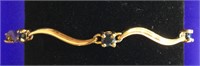 18 kt. Gold and Silver Sapphire Bracelet