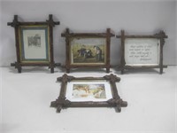 Four  Antique Framed Prints & Decor See Info
