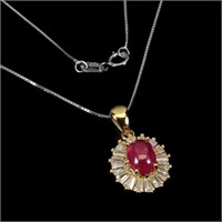 Natural Pigeon Blood  Red Ruby Necklace