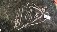 Vintage Rhinestone necklaces, bracelet, pierced