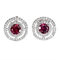 Natural Untreated Rhodolite Garnet Earrings