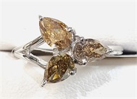 $5575 10K  Diamonds(1.6Ct,I1-I3,Fancy Brown And Ye