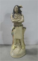 Vtg 42.5" Signed Ceramic Indian Statue