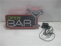 18"x 9"x 2.25" Electric Open Bar Sign Works