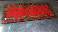 Decorative poinsettia rug 49 x22