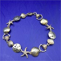 Custom Sterling Silver Sea Shore Bracelet