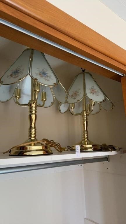 pair of touch brass table lamps
