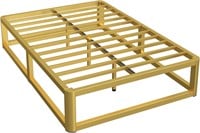 14 Full Bed Frame  Steel Slat  Golden