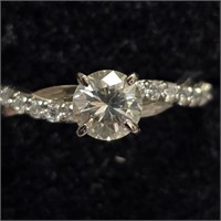 $2255 14K  Moissanite(0.85ct) Diamond(0.15ct) Ring