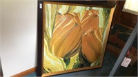 Tulip Reflections Oil on Canvas Brushstroke wall