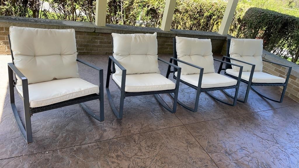 Outdoor seating- 4 piece rocker set- resin wicker