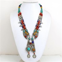 Tibet Natural Stone Tribal Queen Royal Necklace
