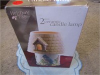 Holiday Time Ceramic Candle Lamp