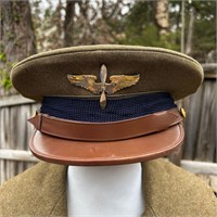 1940'S WWII AAF CADET VISOR CAP WITH WING AND PROP