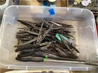 Plastic tote of pliers