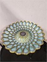 Wilson & Fisher Blue & Gold Peacock Glass Solar