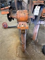 Bench grinder with cut off wheel metal buffer