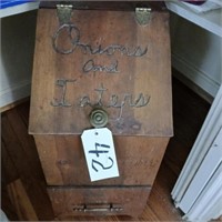 WOODEN ONION & POTATOES BIN