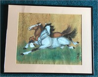 Asian Signed Picture of Two Horses