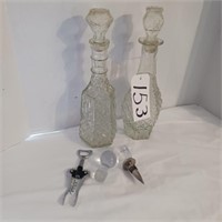 2X GLASS DECANTERS
