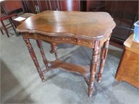 ANTIQUE INLAID TOP RADIO TABLE