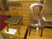 2 WOOD CHILDS VINTAGE CHAIRS