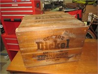 GEORGE DICKEL ADVERTISMENT WOOD CRATE LIFT TOP