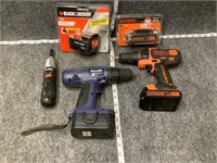 Black and Decker Cordless Drills and Battery Packs