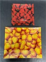 Glass Fruit Printed Plates