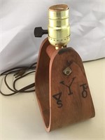 Wood Saddle Stirrup Lamp