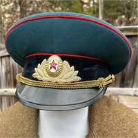 Soviet VNTG Officer Cap Red Army Uniform Visor