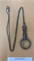 Magnifier on pendant necklace