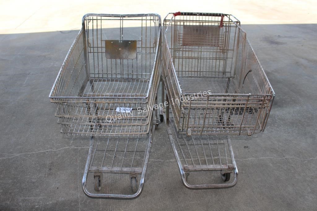 2- metal shopping carts (outside)