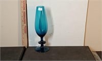 MCM blue empoli style vase 9.5"tall