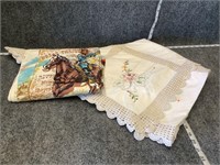 Embroidered Sheet and Cowboy Fabric